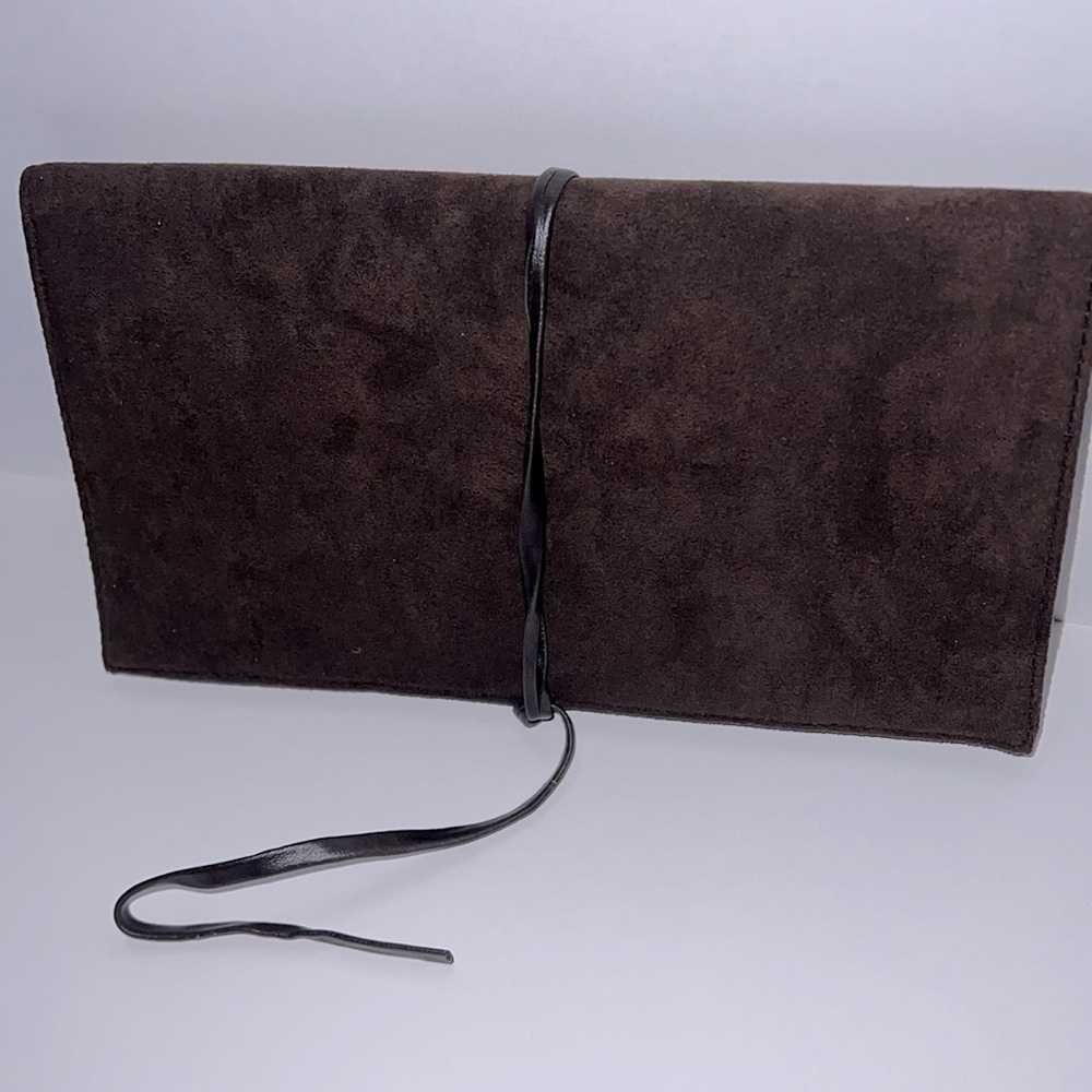 Yves Saint Laurent Dark Brown Suede Clutch